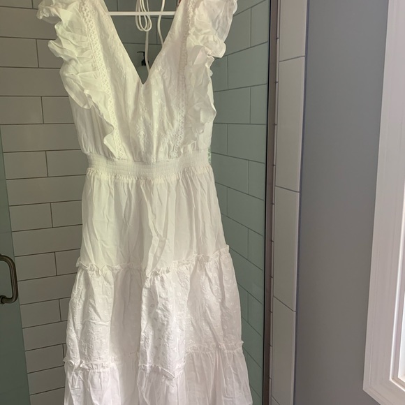 White Summer Midi Dress - Red Dress Boutique - Picture 3 of 4